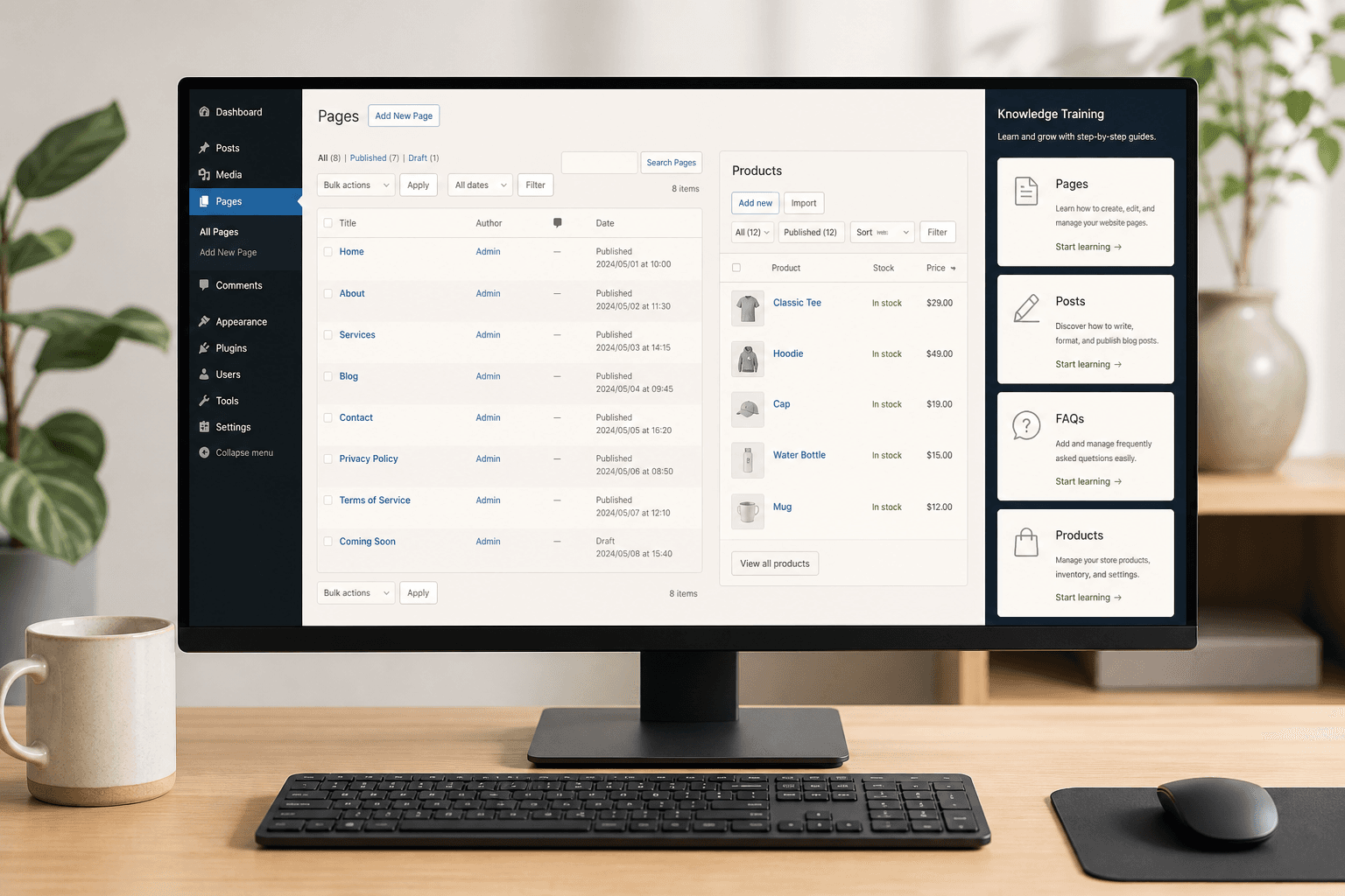 Training Zorachat on WordPress pages, FAQs, and WooCommerce products